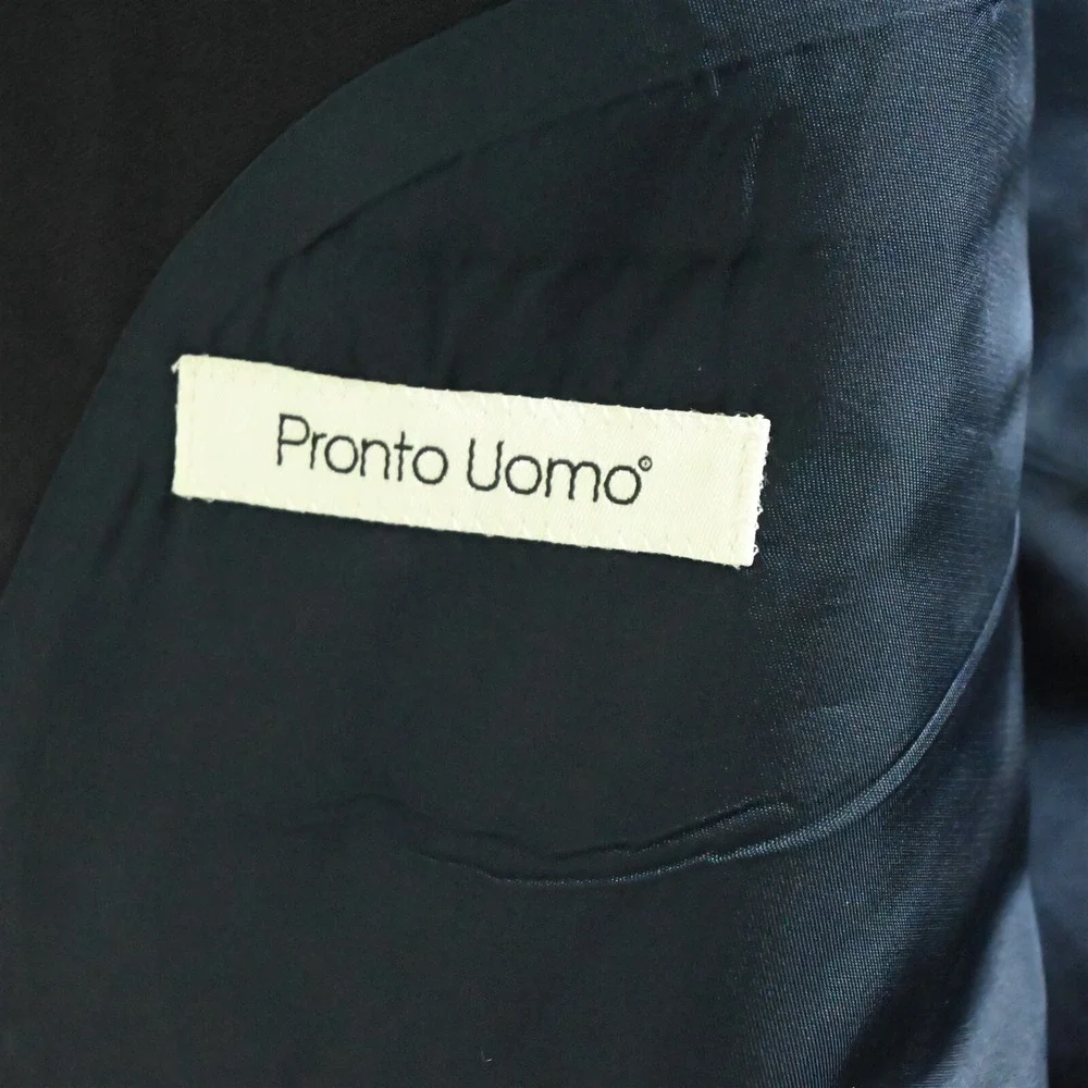 Pronto Uomo 52R Navy Blue 100%‎ Wool Blazer Suit Jacket Sport Coat